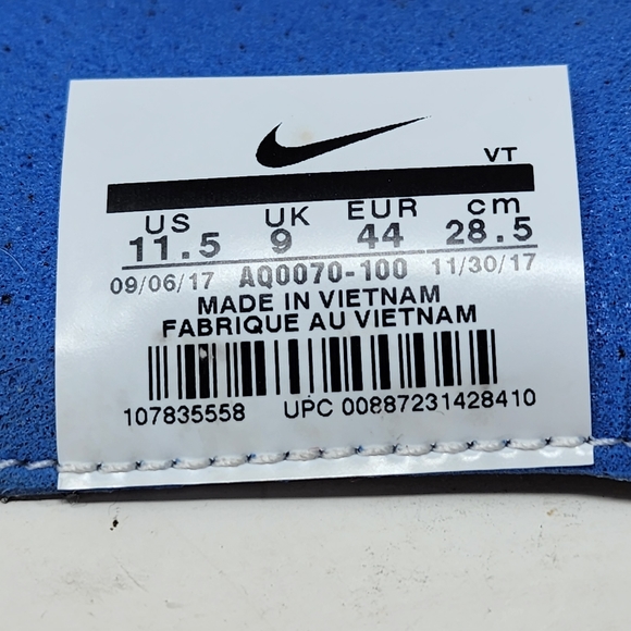 Nike Epic React Flyknit White Racer Blue 2018 AQ0070 100 Women's 11.5 Men's 10 - Picture 7 of 11